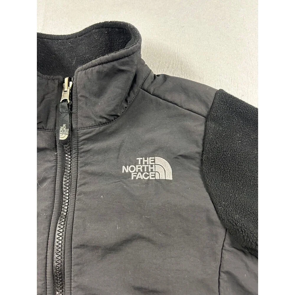 Kids The North Face Denali Fleece Jacket Youth Small Black Full Zip Pockets